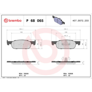 BREMBO P 68 065X Brzdové platničky predné pre Logan Clio Sandero Xray Thalia