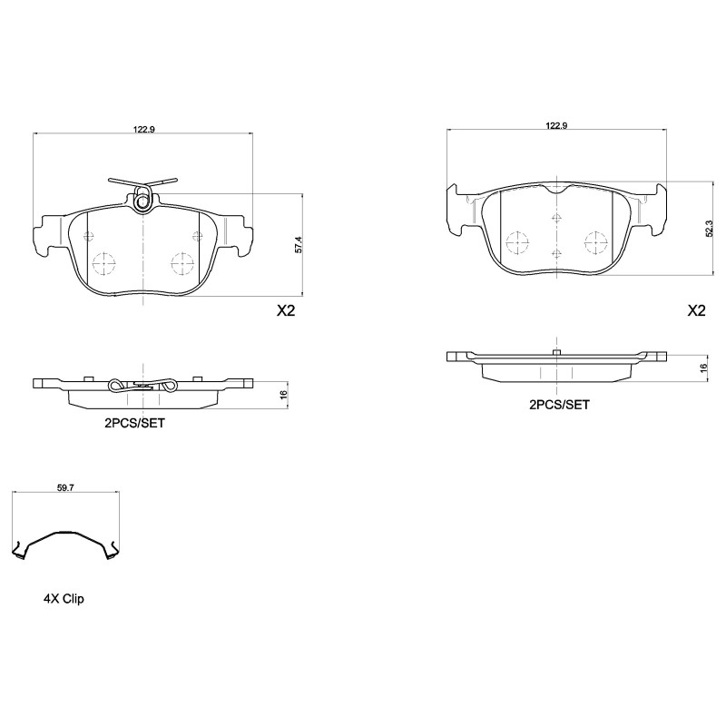 BREMBO P 85 189 Klocki hamulcowe tył dla Octavia Leon Golf A3 Caddy Formentor