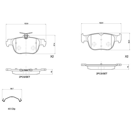 BREMBO P 85 189 Klocki hamulcowe tył dla Octavia Leon Golf A3 Caddy Formentor