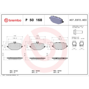 BREMBO P 50 168 Pastiglie freno posteriore per Mercedes GLE GLS