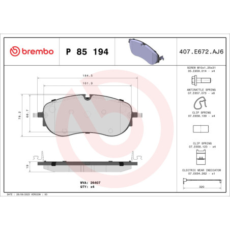 BREMBO P 85 194 Brzdové platničky predné pre Q4 ID.4 ID.5