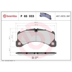 BREMBO P 65 033 Pastiglie freno anteriore per Porsche Panamera Macan