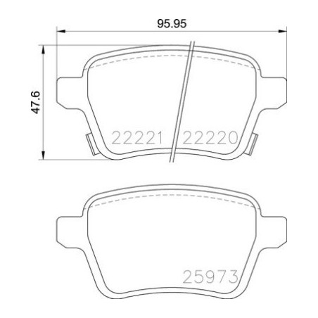 BREMBO P 59 086 Pastillas de freno trasero para Corsa Adam Corsavan