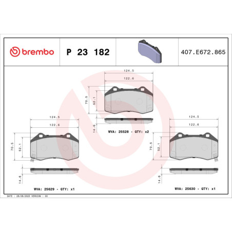 BREMBO P 23 182 Brake Pads Set Front for MX-5 124