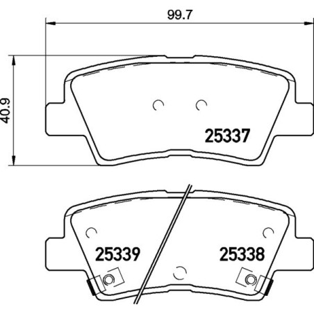 BREMBO P 30 094 Plaquettes de frein arrière pour i30 Ceed i10 Soul XCeed Carens ProCeed Sonata