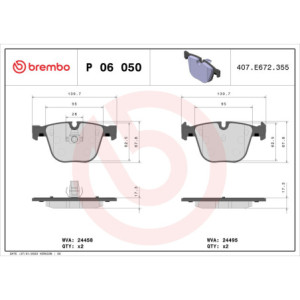BREMBO P 06 050 Plaquettes de frein arrière pour BMW X6 X5
