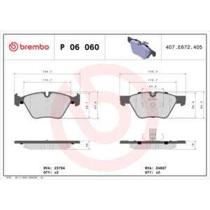 BREMBO P 06 060 Pastiglie freno anteriore per BMW 5