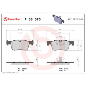 BREMBO P 06 070 Pastiglie freno anteriore per BMW 3 1 4 2