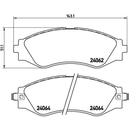 BREMBO P 10 006 Brzdové destičky přední pro Epica Leganza Tosca Evanda Magnus Nubira