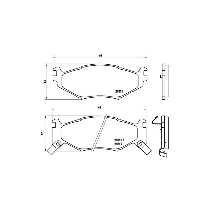 BREMBO P 11 007 Brake Pads Set Front for Chrysler Voyager Saratoga