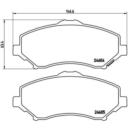 BREMBO P 11 025 Plaquettes de frein avant pour Journey Wrangler Freemont Nitro Cherokee Routan