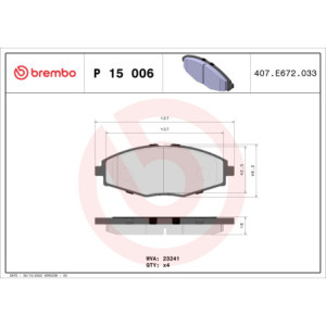 BREMBO P 15 006 Pastillas de freno delantero para Matiz Lanos Spark