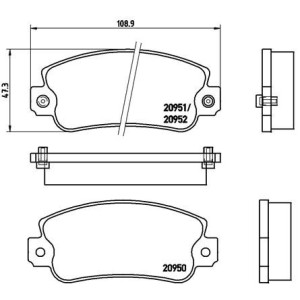 BREMBO P 23 013 Pastillas de freno delantero para Uno Y10 Panda Ritmo Regata 131 Ibiza Malaga