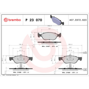 BREMBO P 23 070 Brzdové platničky predné pre Marea Brava Bravo Dedra Delta 145 146 Barchetta Punto