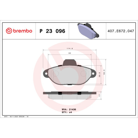 BREMBO P 23 096 Plaquettes de frein avant pour Punto Cinquecento Panda Y Palio