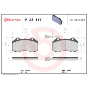 BREMBO P 23 117 Pastillas de freno delantero para Alfa MiTo