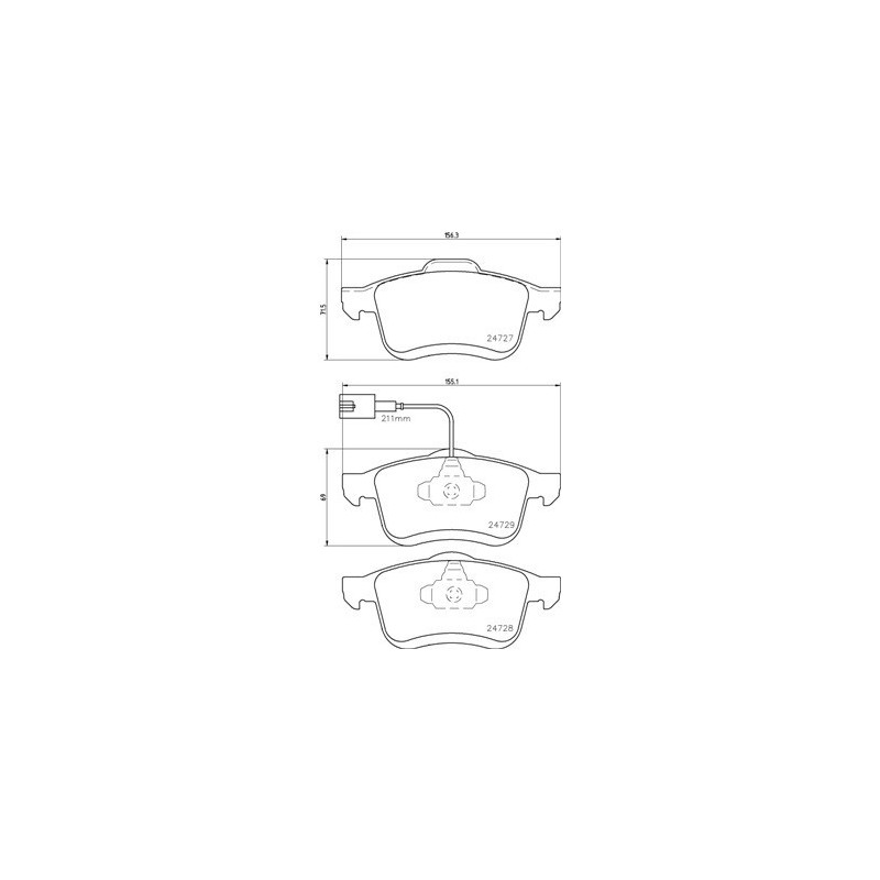 BREMBO P 23 130 Pastillas de freno delantero para Doblo Combo Delta