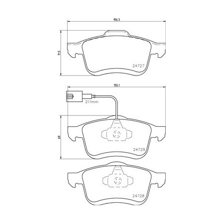 BREMBO P 23 130 Brake Pads Set Front for Doblo Combo Delta