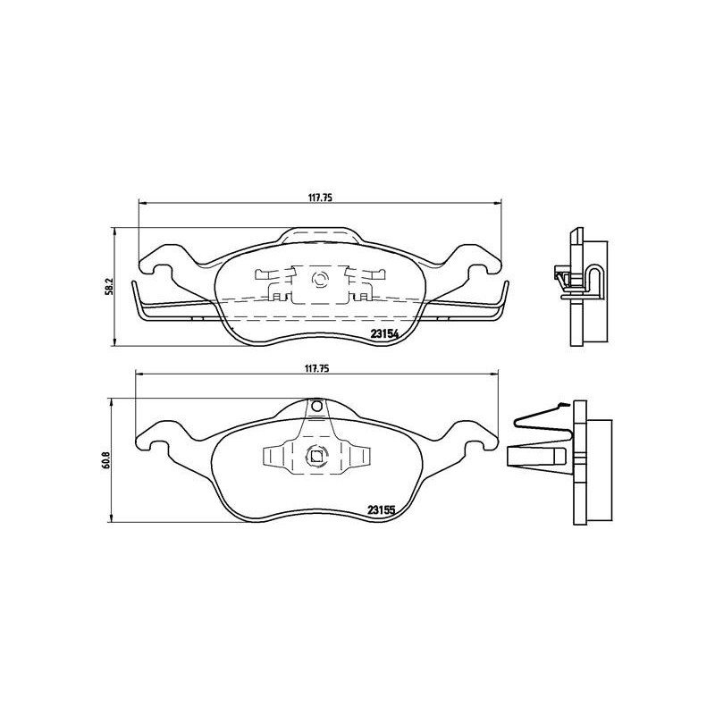 BREMBO P 24 046 Pastillas de freno delantero para Ford Focus
