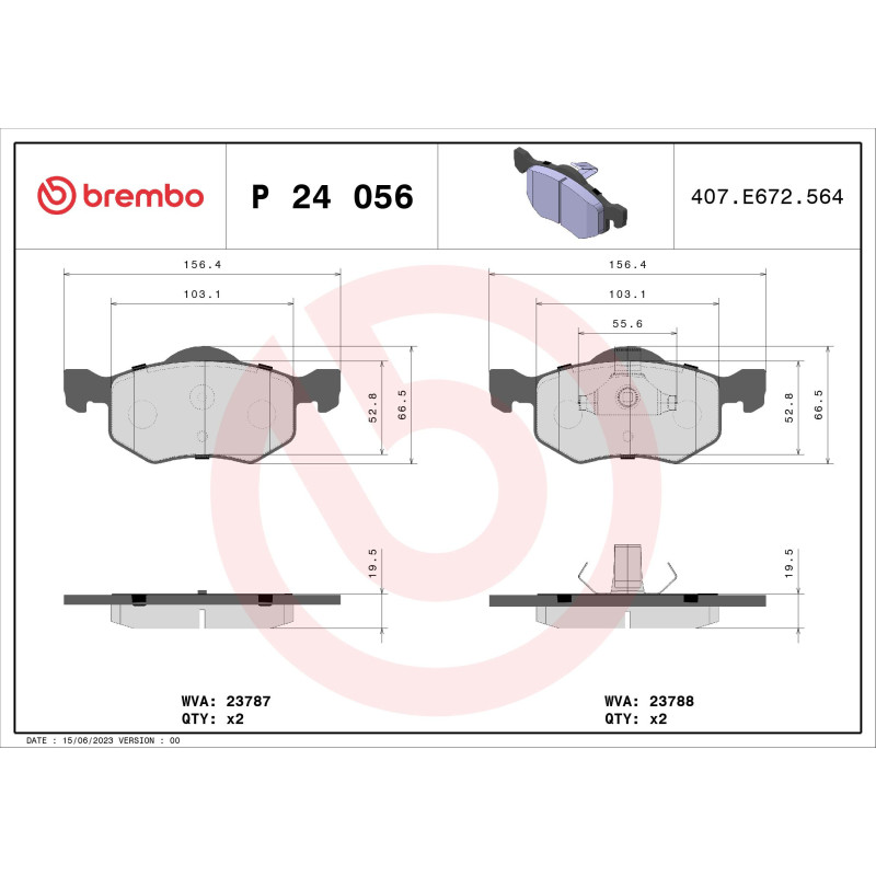 BREMBO P 24 056 Brzdové platničky predné pre Escape Tribute Maverick
