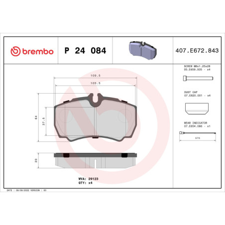 BREMBO P 24 084 Pastiglie freno posteriore per Ford Transit