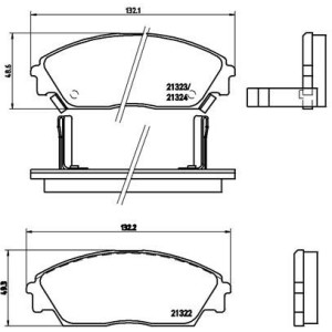 BREMBO P 28 016 Brzdové platničky predné pre Civic Concerto CRX Prelude