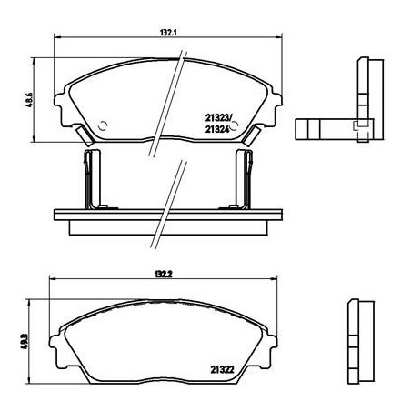 BREMBO P 28 016 Brake Pads Set Front for Civic Concerto CRX Prelude