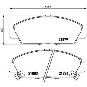 BREMBO P 28 021 Pastiglie freno anteriore per Accord 600 Prelude