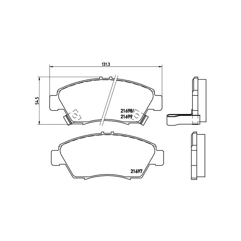 BREMBO P 28 024 Brake Pads Set Front for Civic Jazz City Brio Logo