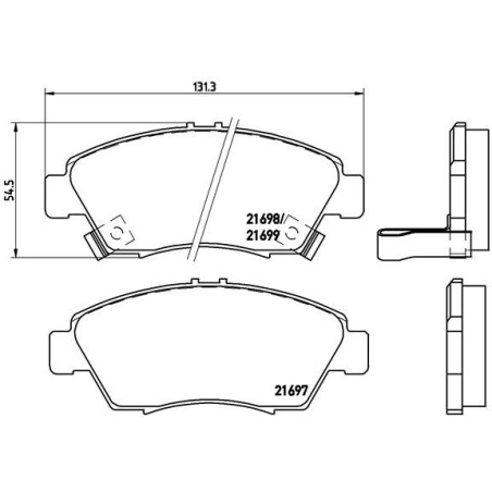 BREMBO P 28 024 Plaquettes de frein avant pour Civic Jazz City Brio Logo