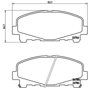 BREMBO P 28 043 Klocki hamulcowe przód dla Honda Accord