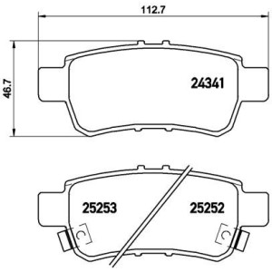 BREMBO P 28 062 Pastillas de freno trasero para Honda Odyssey