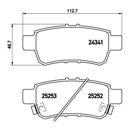 BREMBO P 28 062 Pastiglie freno posteriore per Honda Odyssey