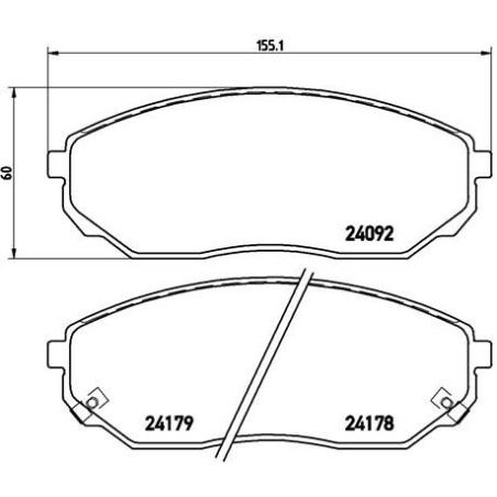 BREMBO P 30 019 Plaquettes de frein avant pour Kia Sorento