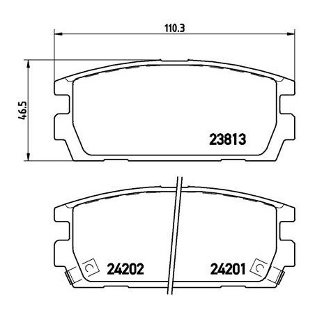 BREMBO P 30 021 Pastillas de freno trasero para Hyundai Terracan