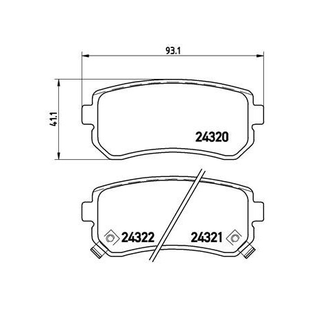BREMBO P 30 025 Brake Pads Set Rear for Sportage Rio Accent Pride