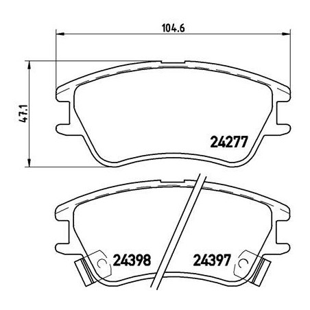 BREMBO P 30 027 Brzdové platničky predné pre Hyundai Atos