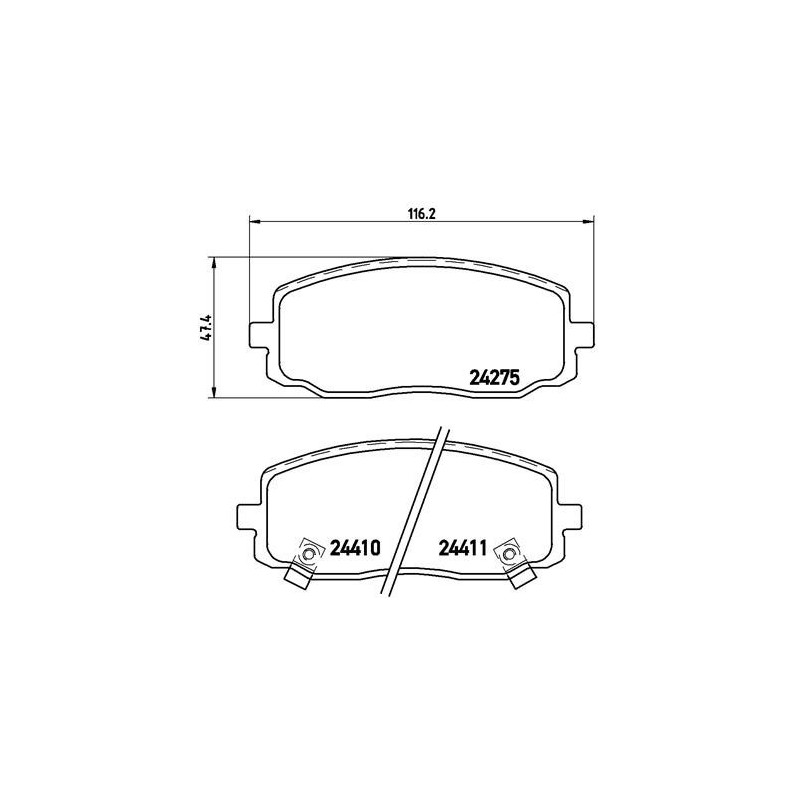 BREMBO P 30 032 Brzdové platničky predné pre i10 Picanto