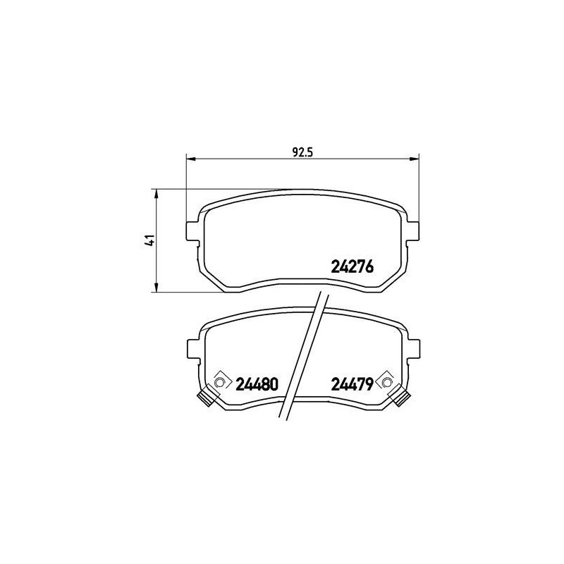 BREMBO P 30 033 Brzdové destičky zadní pro i10 Picanto