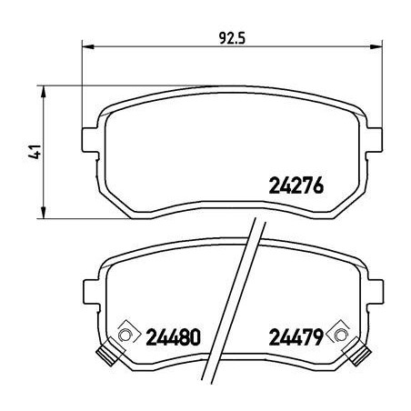 BREMBO P 30 033 Brake Pads Set Rear for i10 Picanto