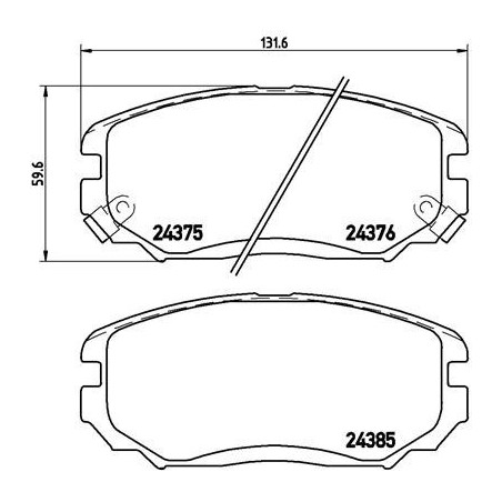 BREMBO P 30 038 Klocki hamulcowe przód dla Sonata Grandeur Opirus