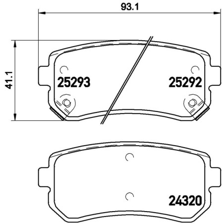 BREMBO P 30 051 Brake Pads Set Rear for Sportage ix35 Cee'D i30 Tucson Cerato Sonata Cadenza Creta