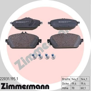 Pastillas de freno Delantero para Mercedes W205 S205 C205 A205 W213 S213 Zimmermann 22031.195.1
