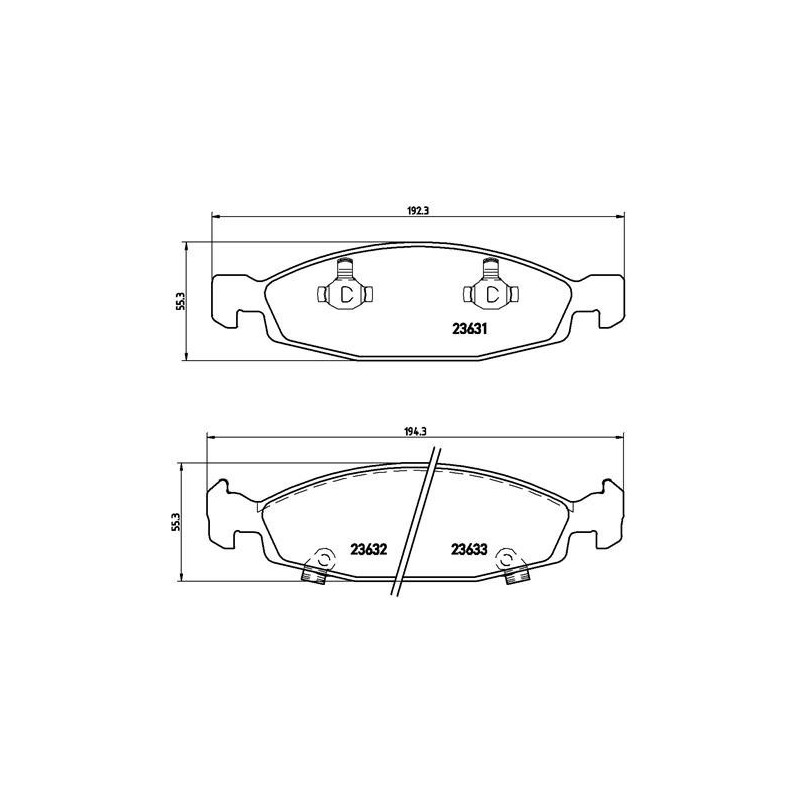 BREMBO P 37 005 Brzdové platničky predné pre Jeep Cherokee