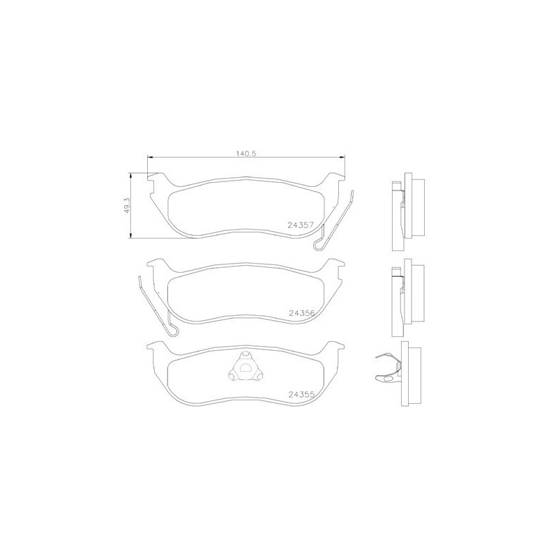 BREMBO P 37 009 Pastillas de freno trasero para Jeep Cherokee Wrangler