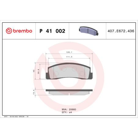 BREMBO P 41 002 Klocki hamulcowe przód dla Lada Niva