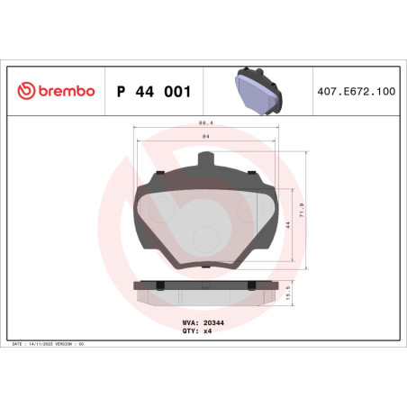 BREMBO P 44 001 Pastiglie freno posteriore per Land Rover Defender Discovery