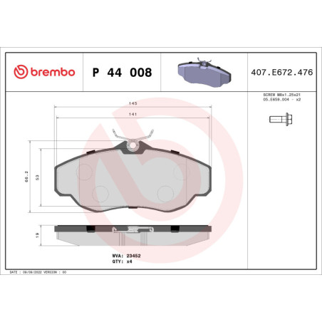 BREMBO P 44 008 Plaquettes de frein avant pour Land Rover Discovery