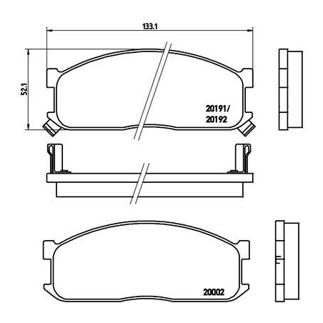 BREMBO P 49 010 Brzdové destičky přední pro E-Series Bongo Econovan E-serie Besta K2500 K2700 Pregio