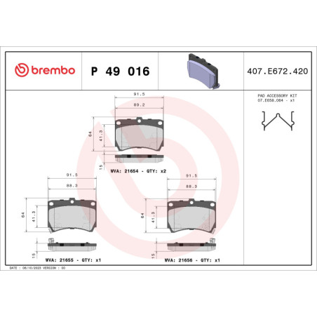 BREMBO P 49 016 Klocki hamulcowe przód dla FAMILIA 323 Rio Avella Demio 121